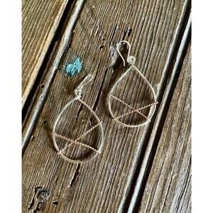 NEW BOHO SOL teardrop earrings in silver and copper